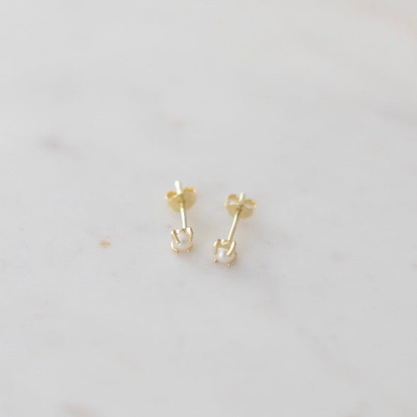 Mini Pearl Studs - Gold & Silver