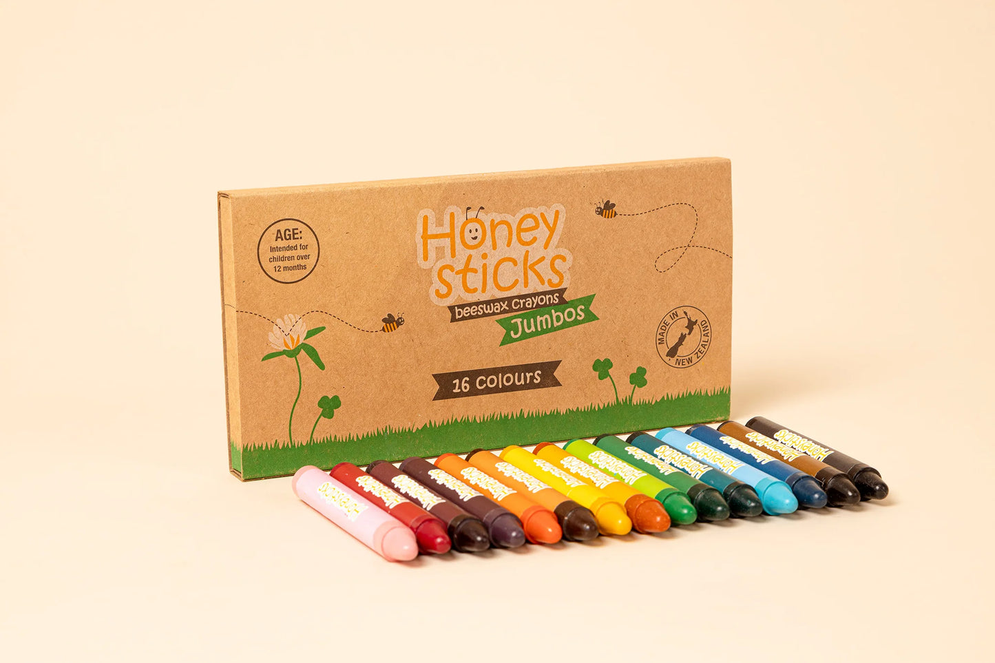 Honey Sticks 16 Crayons  -  Jumbos