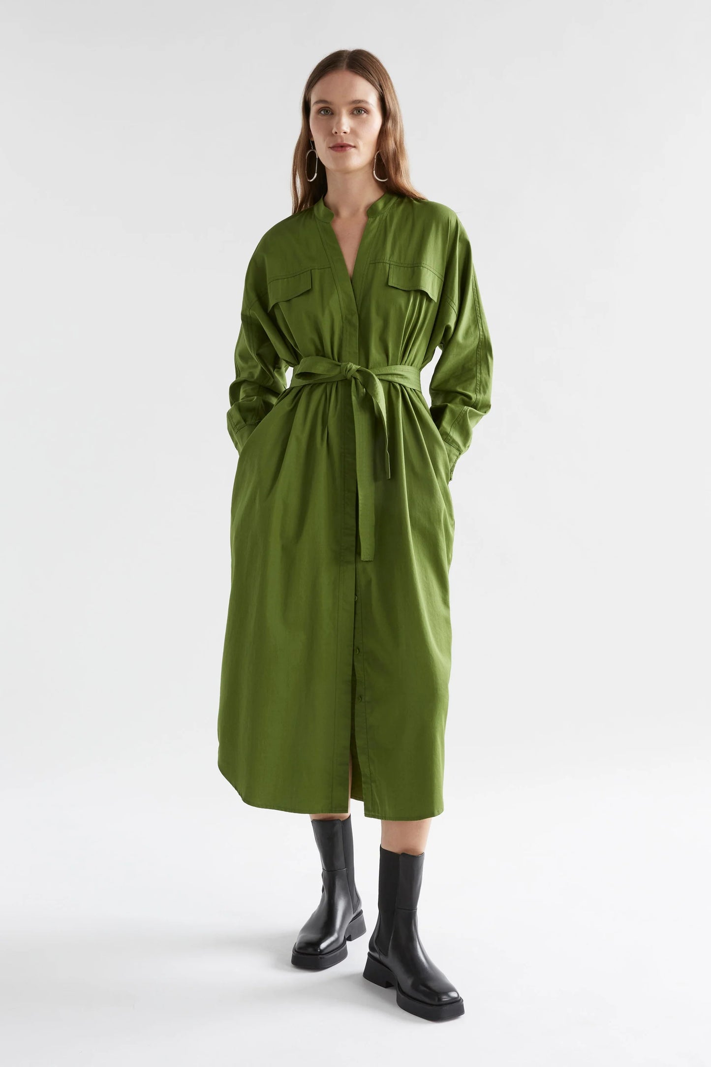 Eller Dress - Green Moss