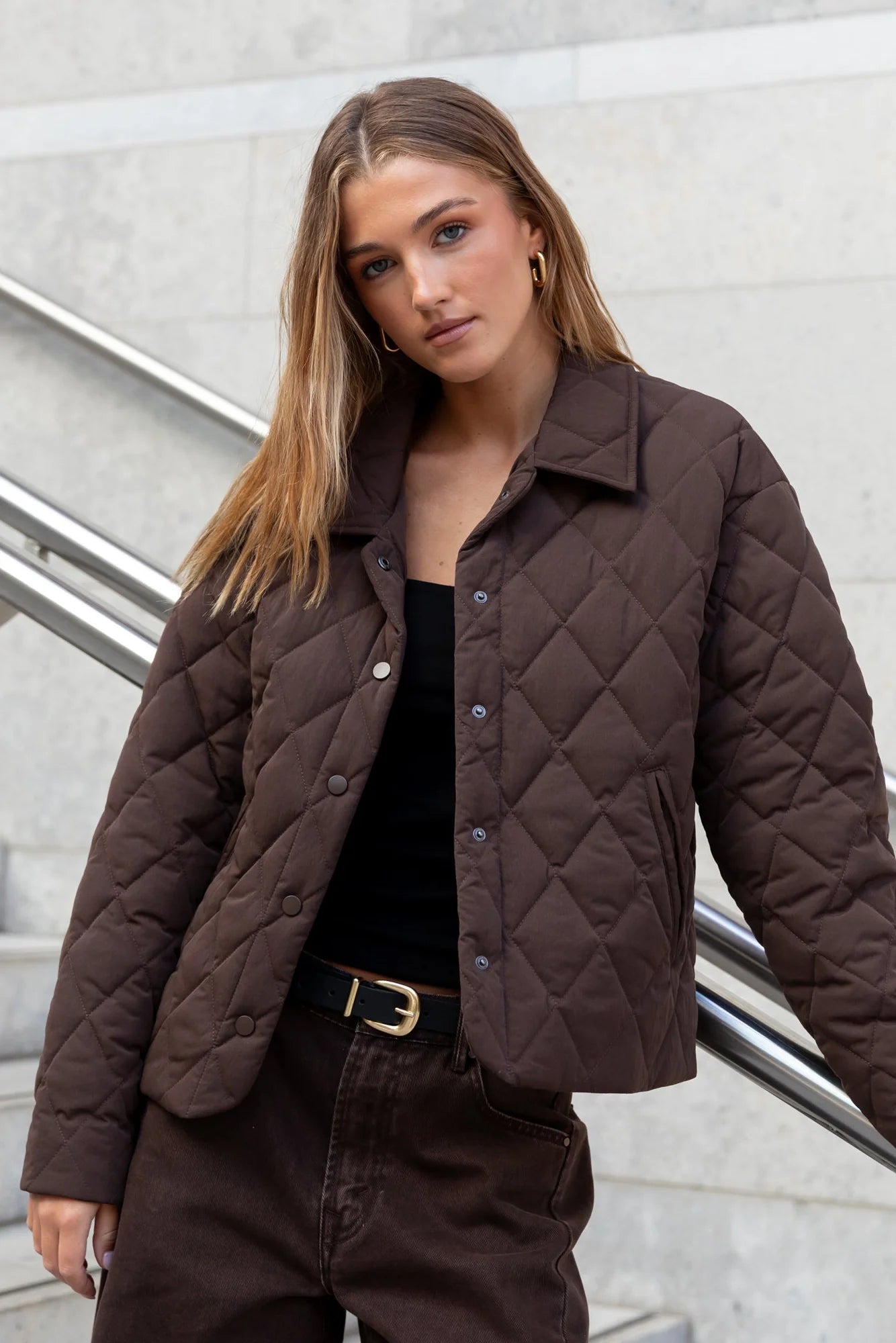 Absolute Quilted Jacket - Chocolate