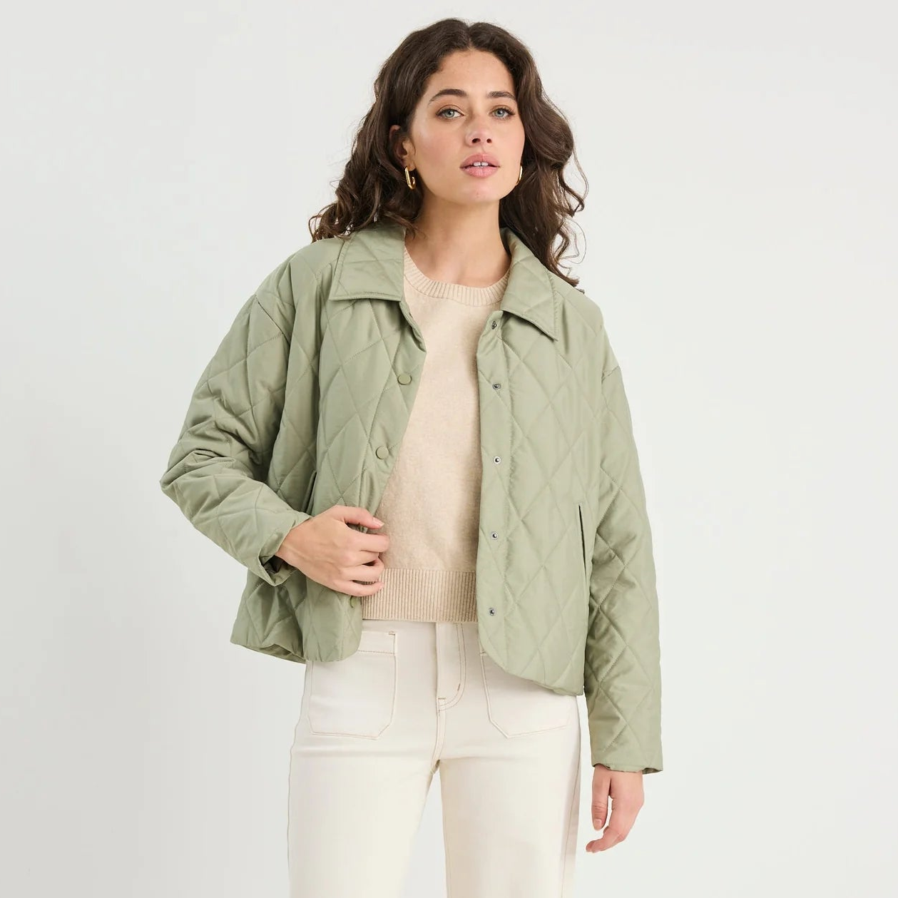 Absolute Quilted Jacket - Soft Khaki