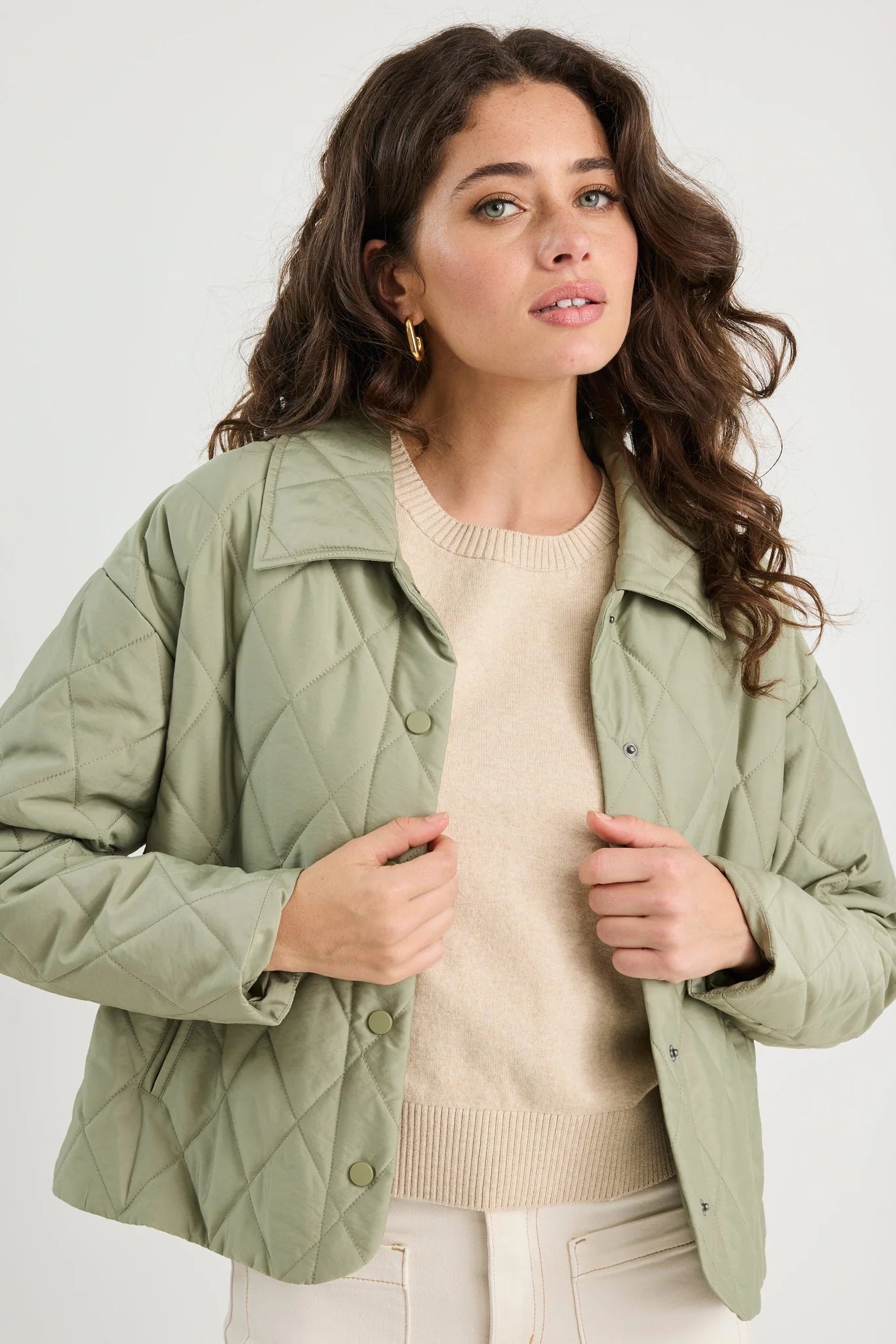 Absolute Quilted Jacket - Soft Khaki