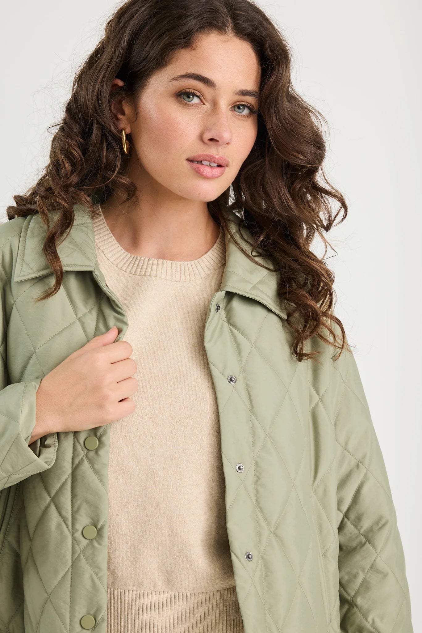 Absolute Quilted Jacket - Soft Khaki