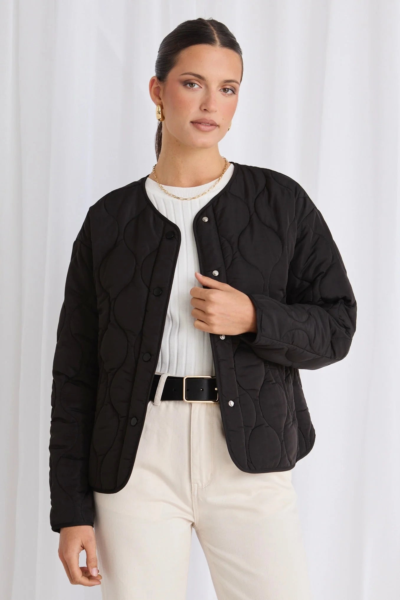 Apex Collarless Puffer - Black