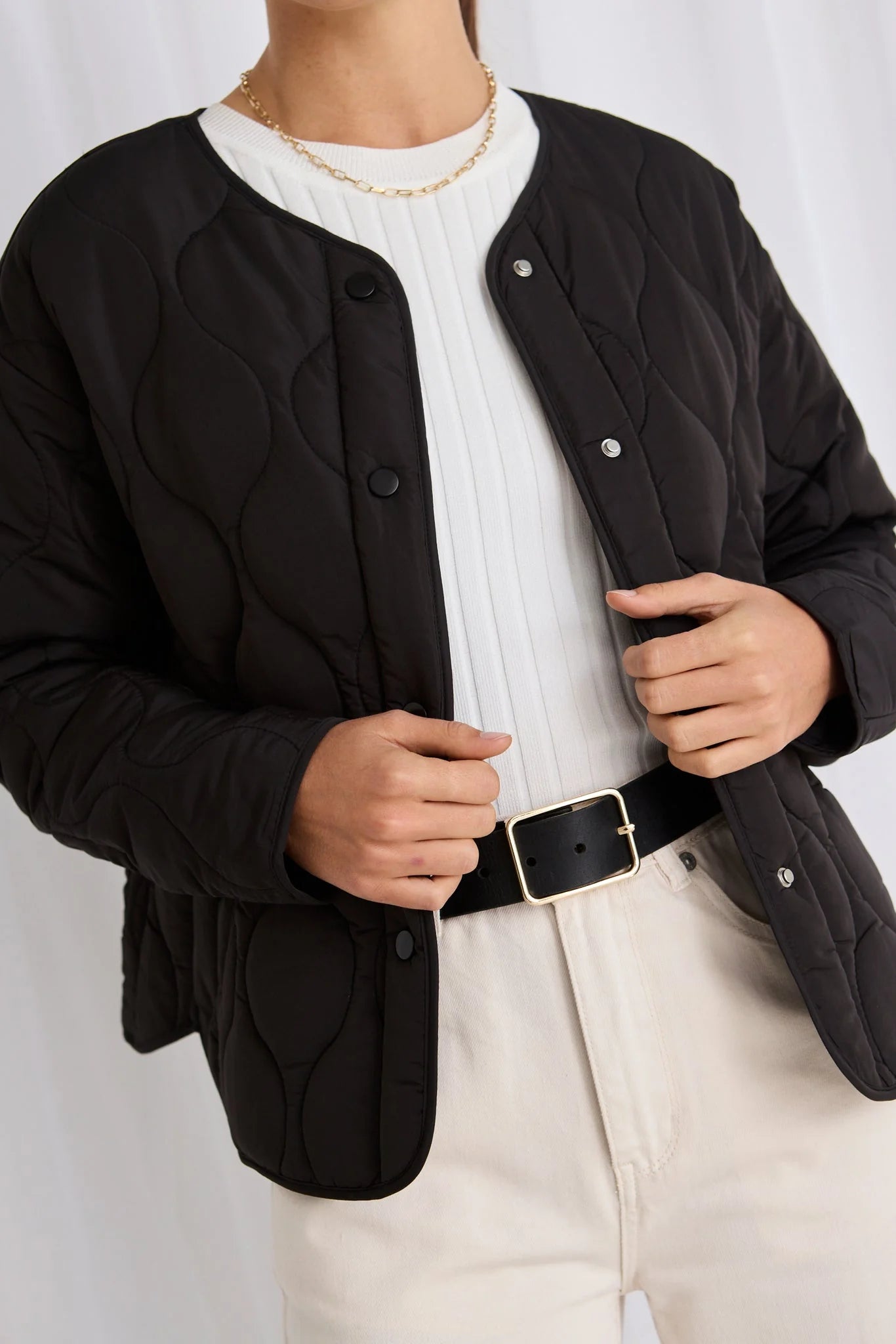 Apex Collarless Puffer - Black