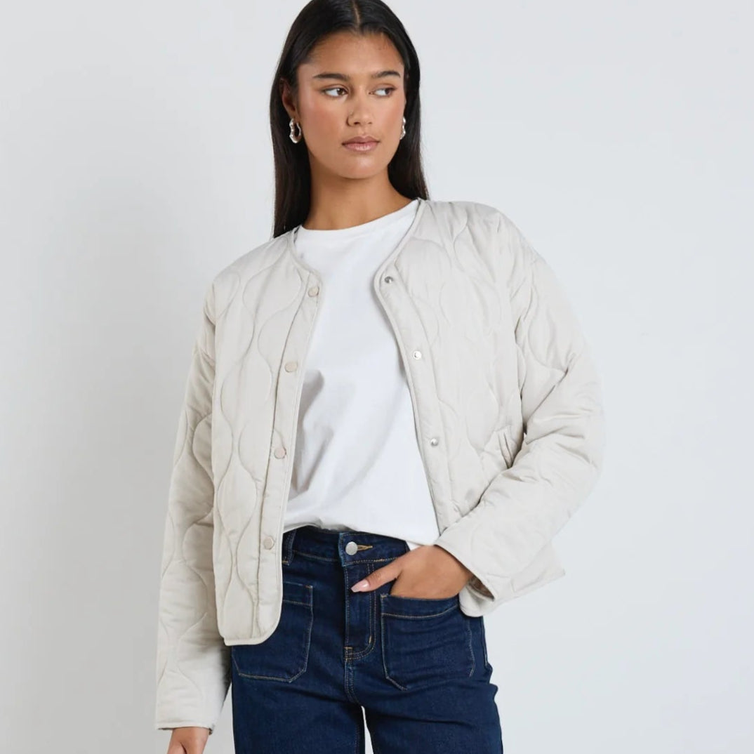 Apex Collarless Puffer - Putty