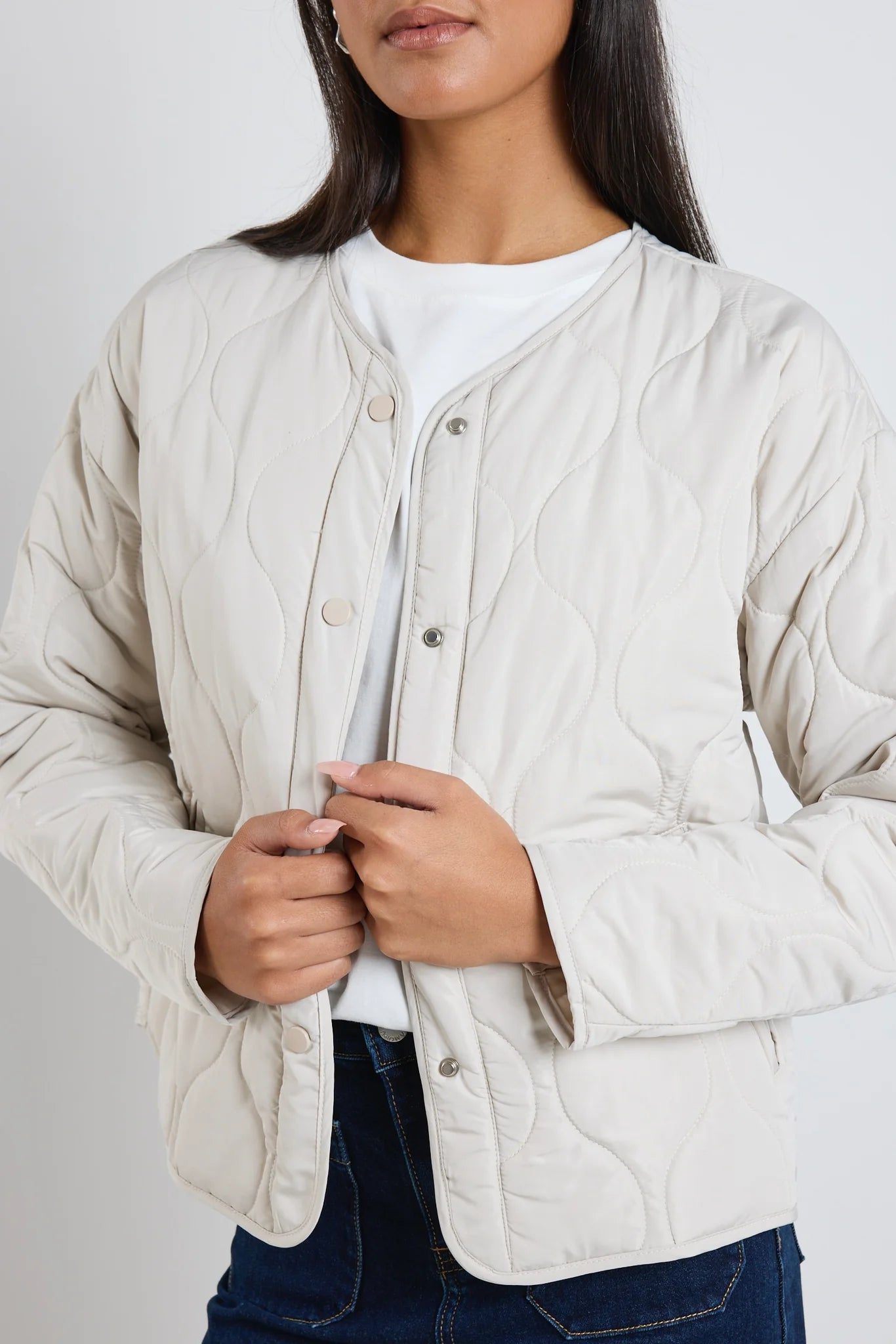 Apex Collarless Puffer - Putty