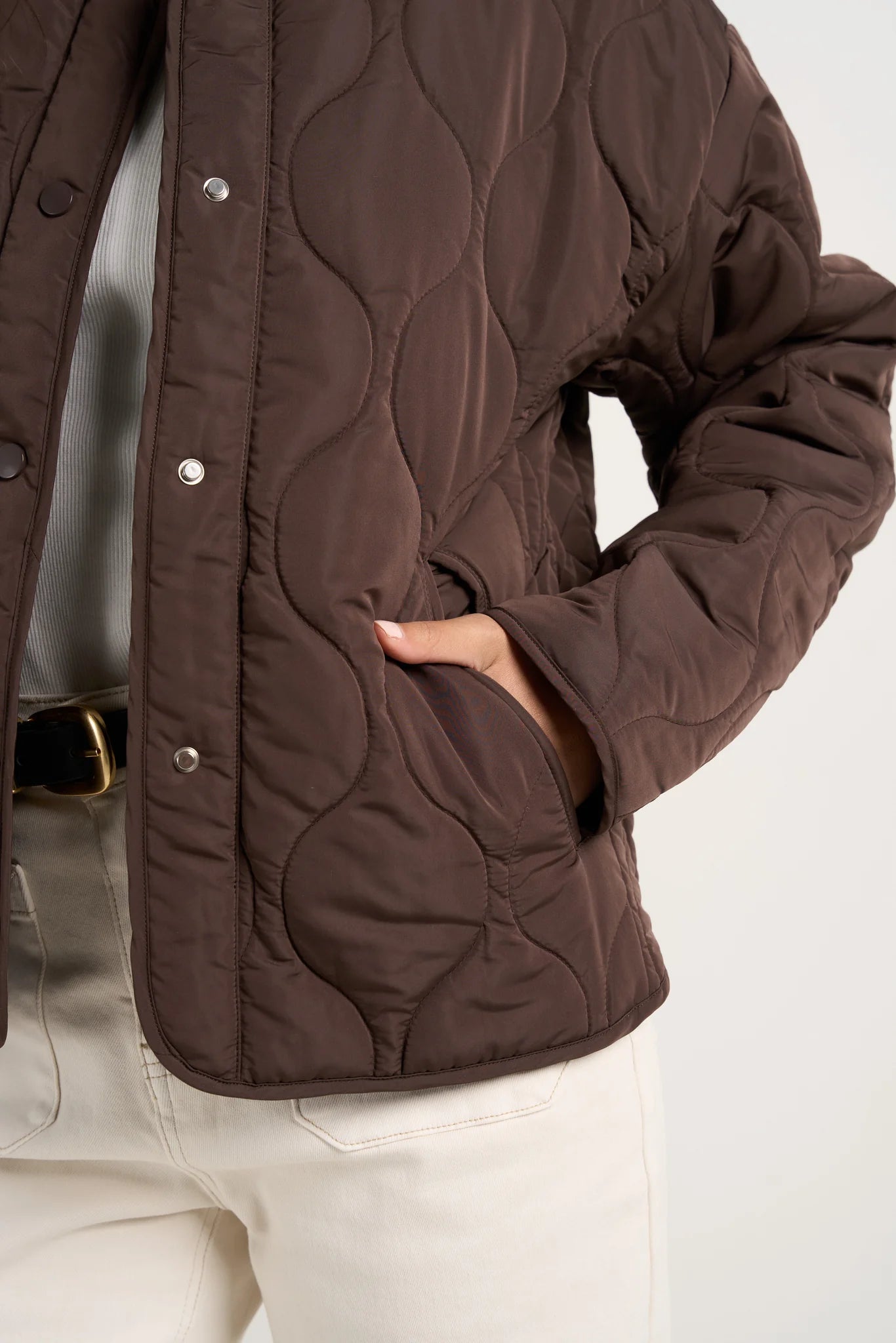 Apex Collarless Puffer - Chocolate