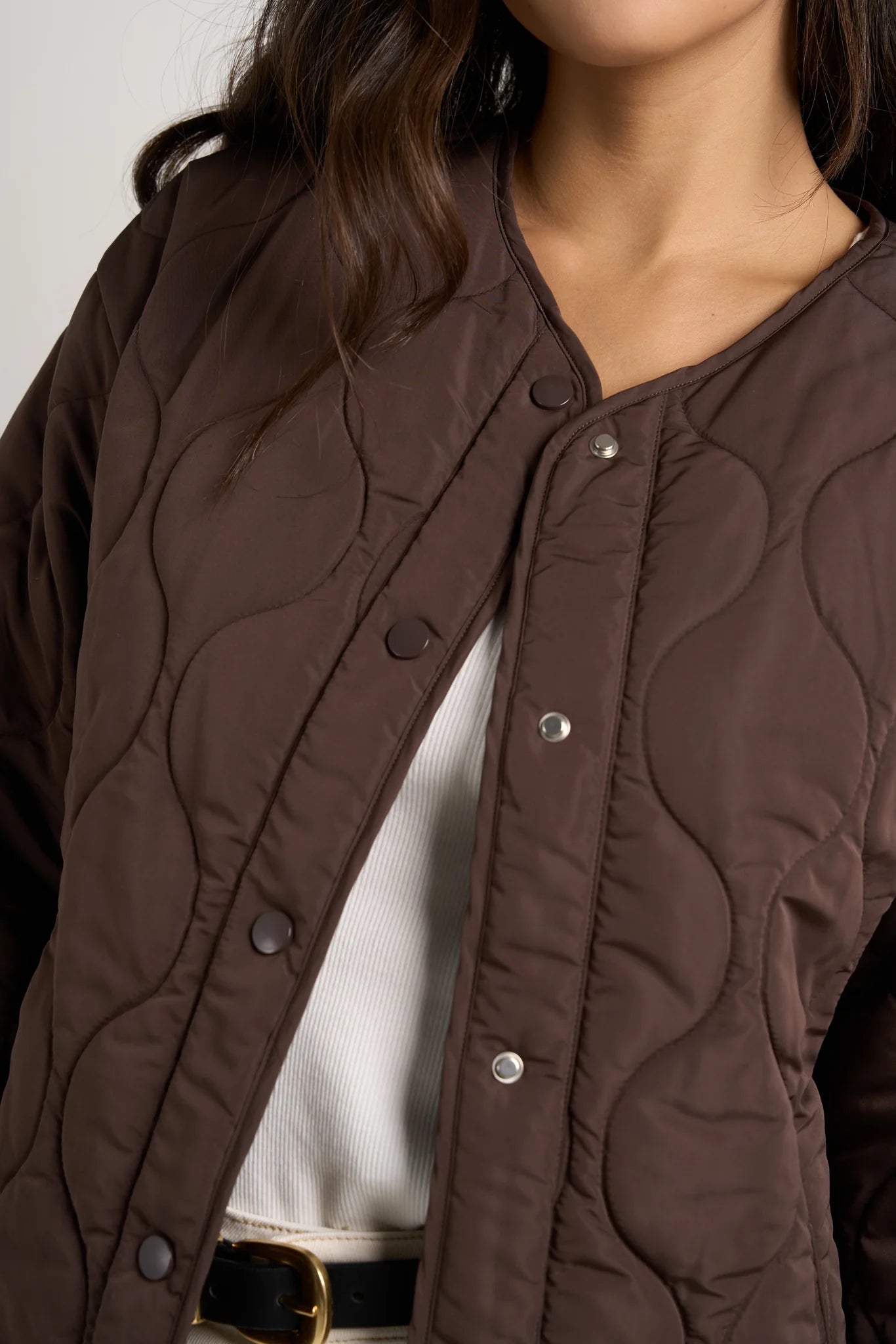 Apex Collarless Puffer - Chocolate