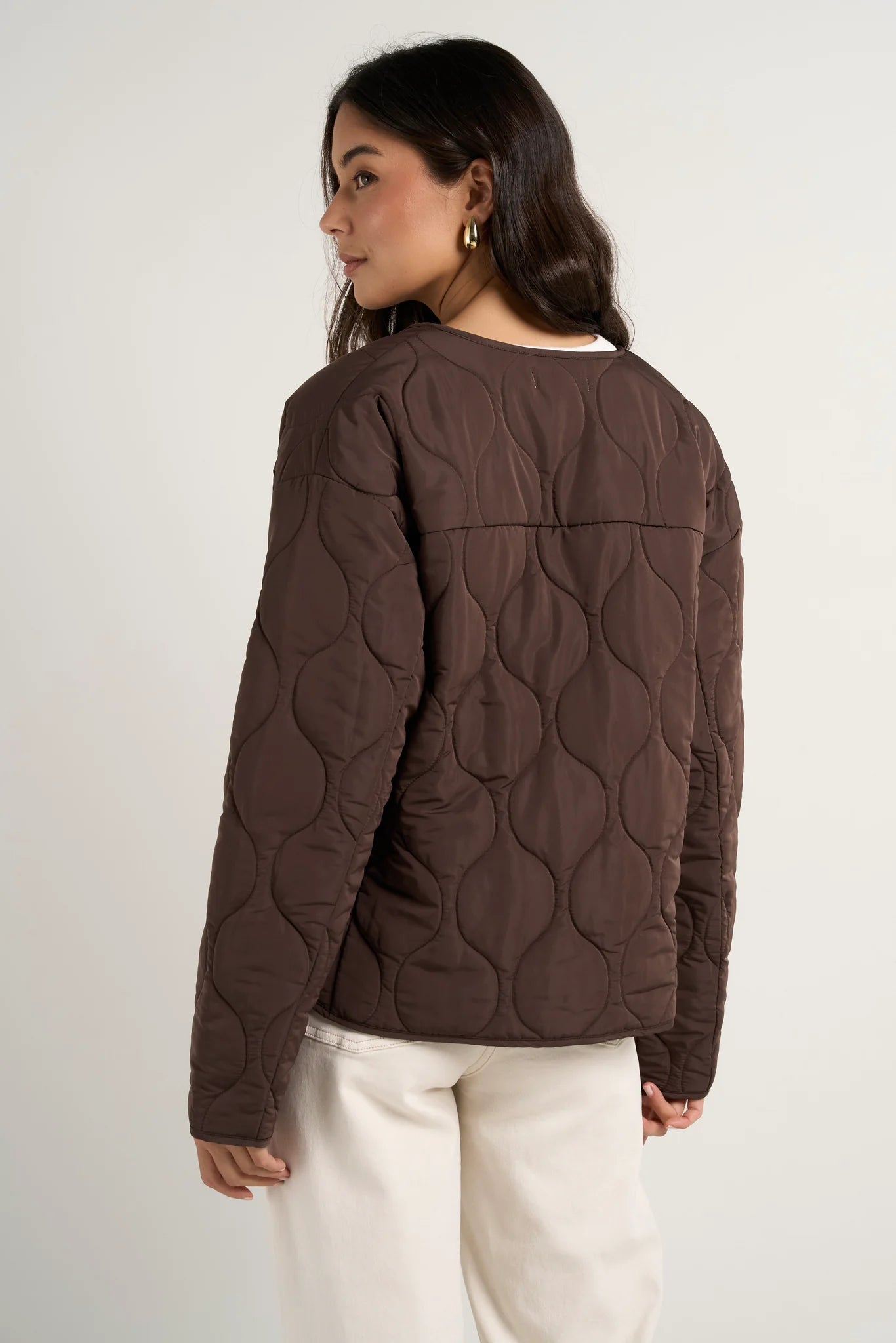 Apex Collarless Puffer - Chocolate