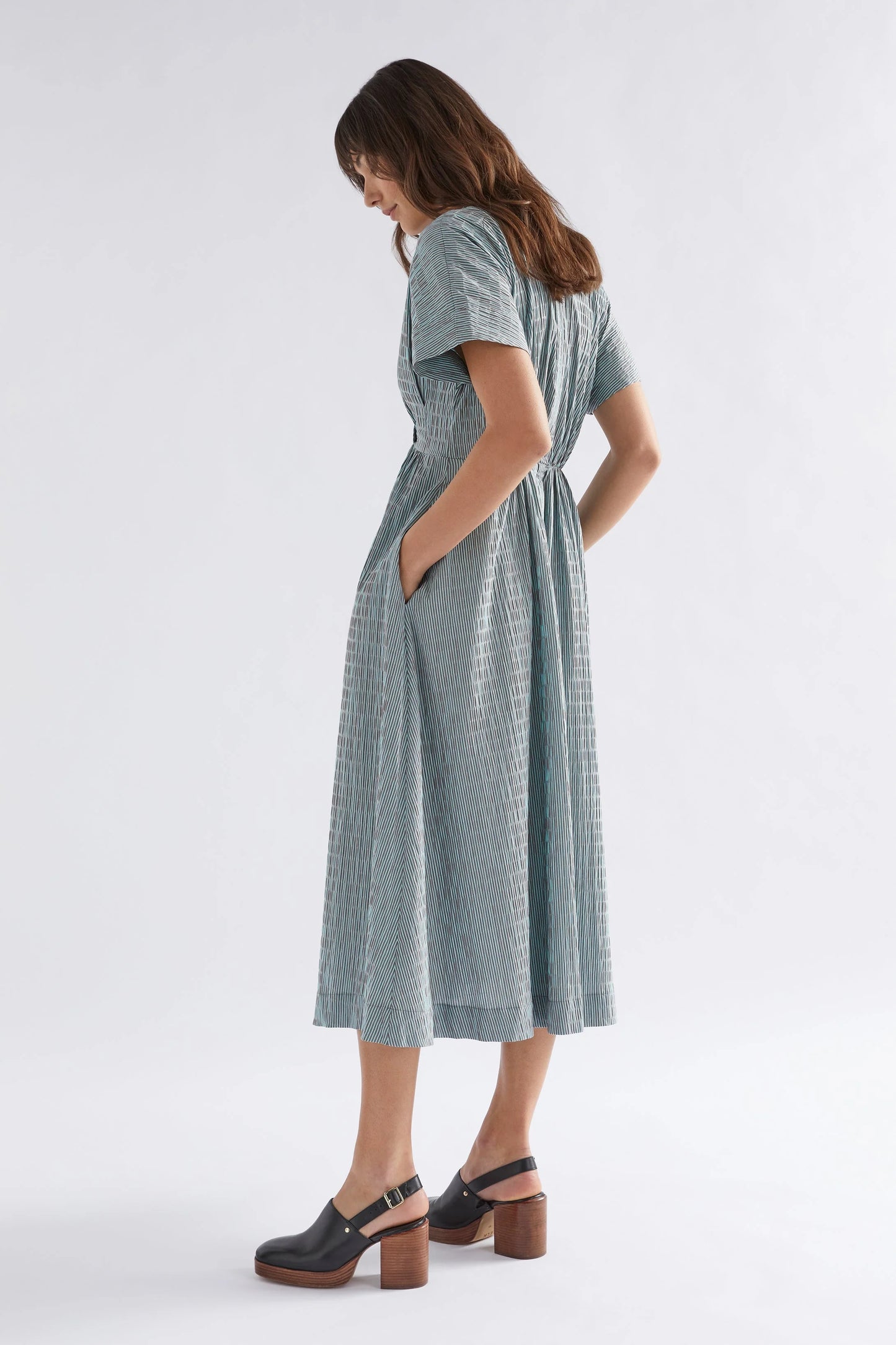 Bekk Long Dress - Choc Mint Stripe