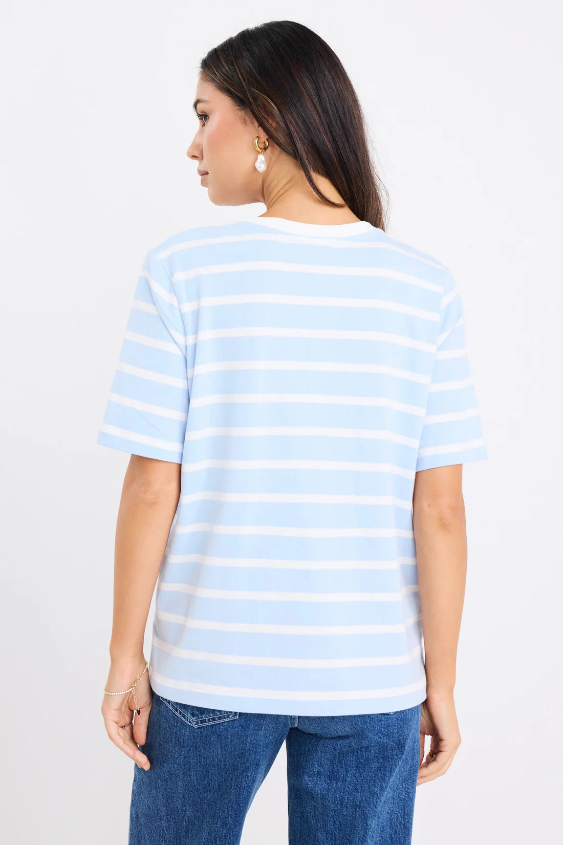 Binding Tee - Pale Blue/ White Stripe