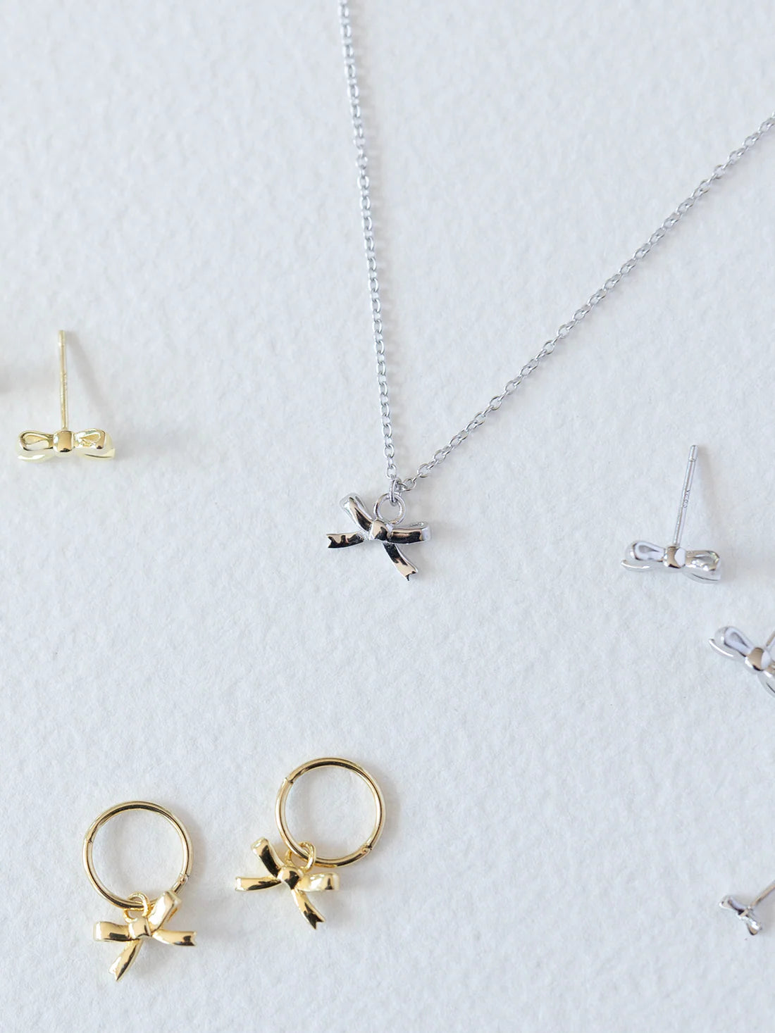 Bow Necklace - Gold & Silver