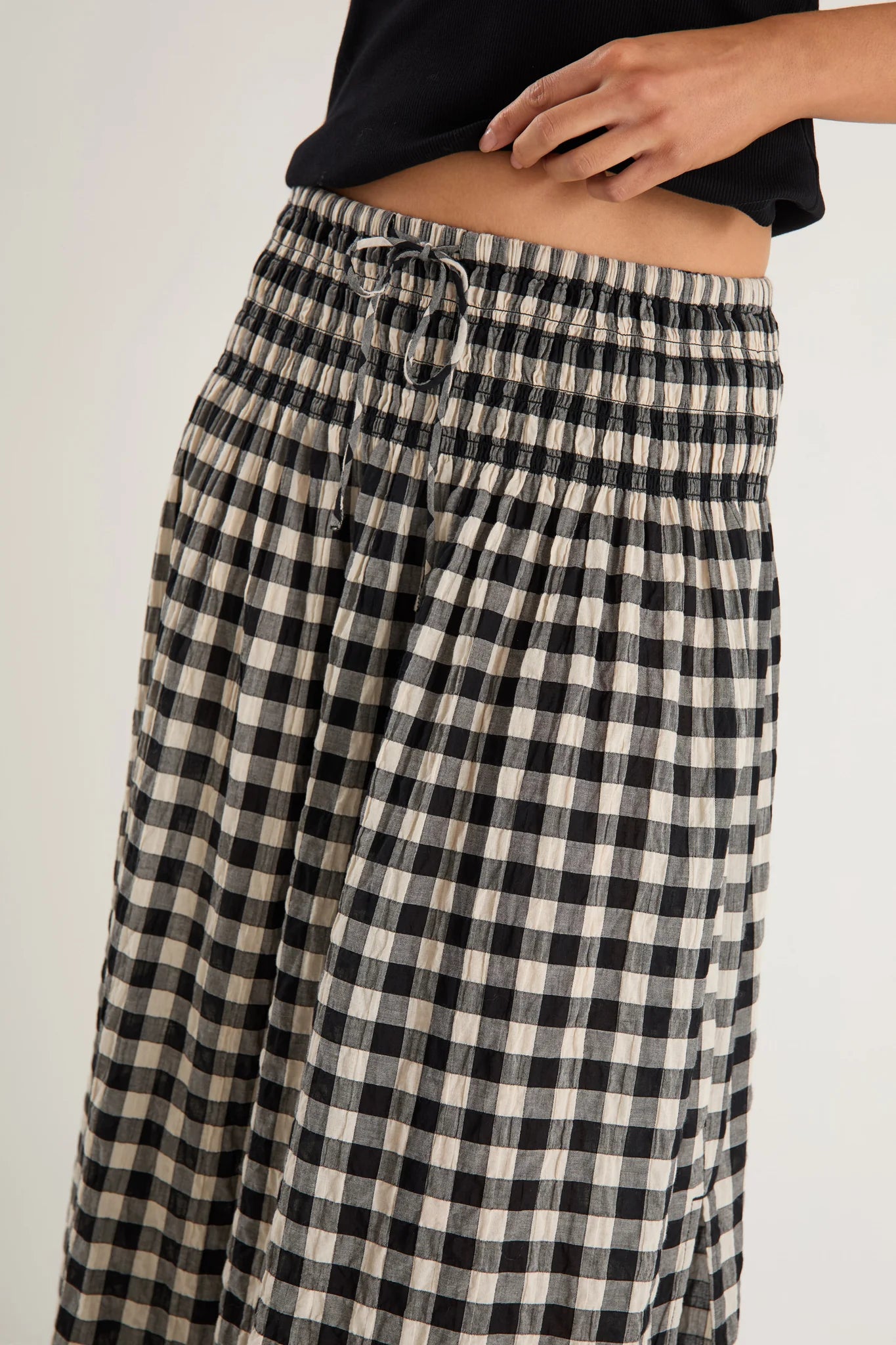 Cheerful Maxi Skirt - Black Gingham