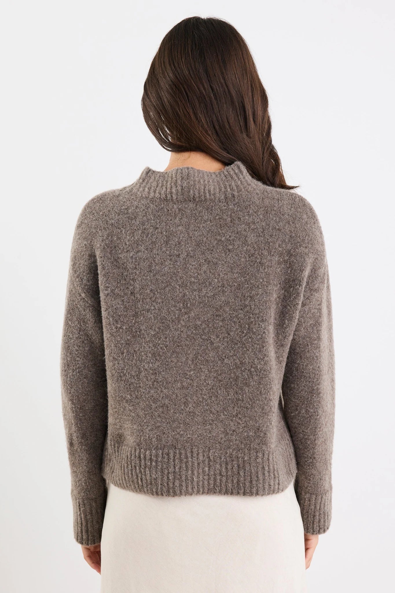 Cocoon Mock Neck Jumper - Mocha