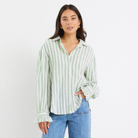 Connection Shirt - Moss Stripe