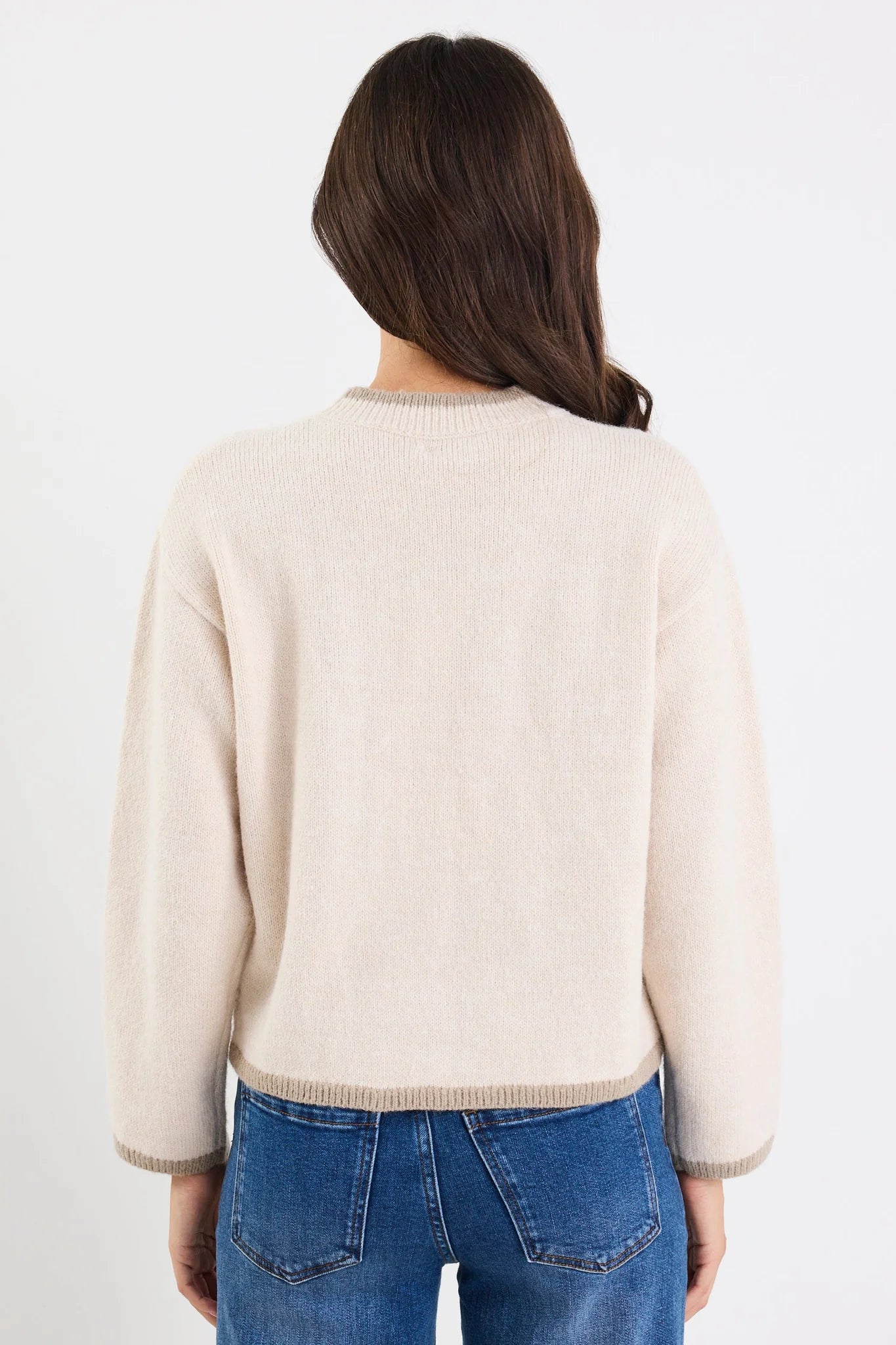 Edge Mock Neck Jumper - Ivory