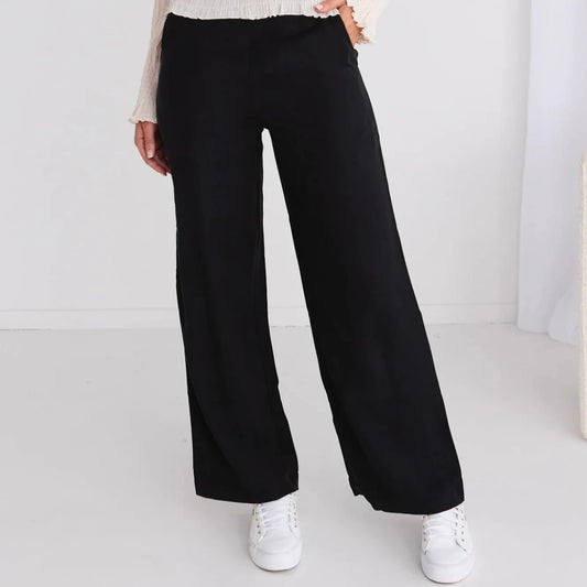 Effortless Wide Leg Pant - Black