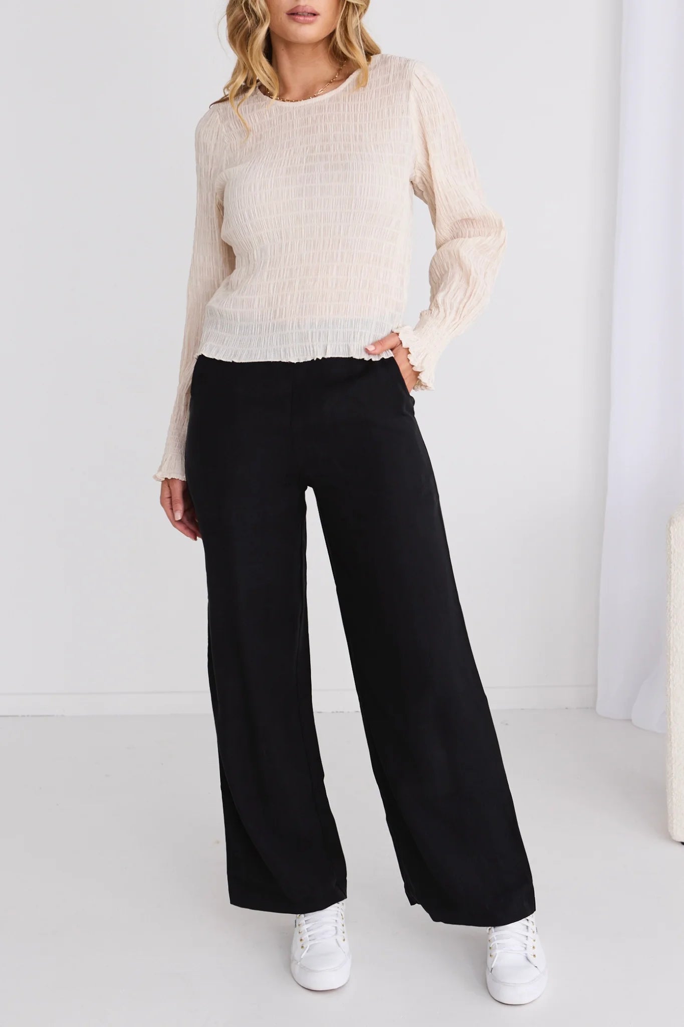 Effortless Wide Leg Pant - Black