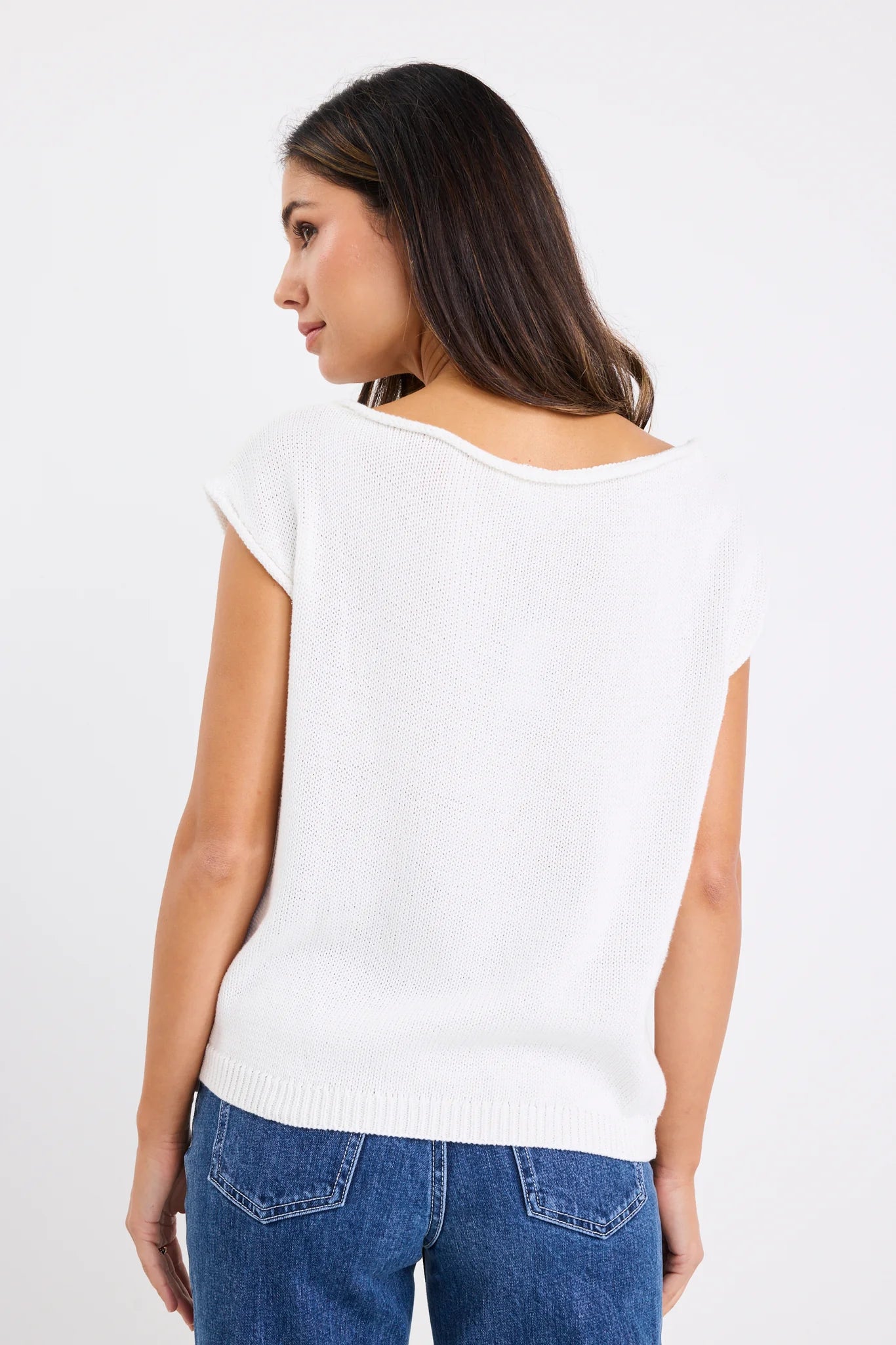 Fallow Off Shoulder Sleeveless Knit Top - Ivory