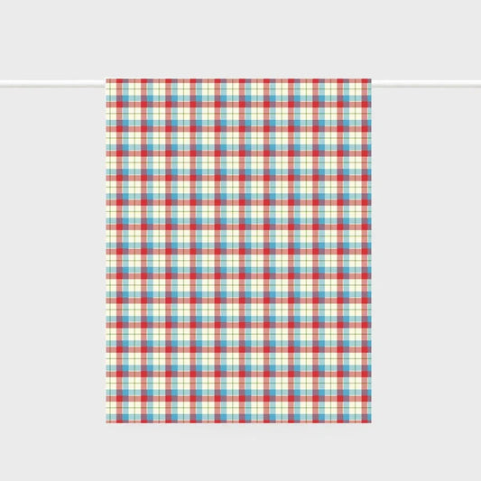 Tea Towel - Cherry & Blue Tartan