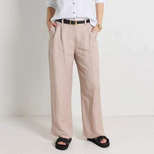 Fjord Mushroom Linen Blend Manstyle Pants