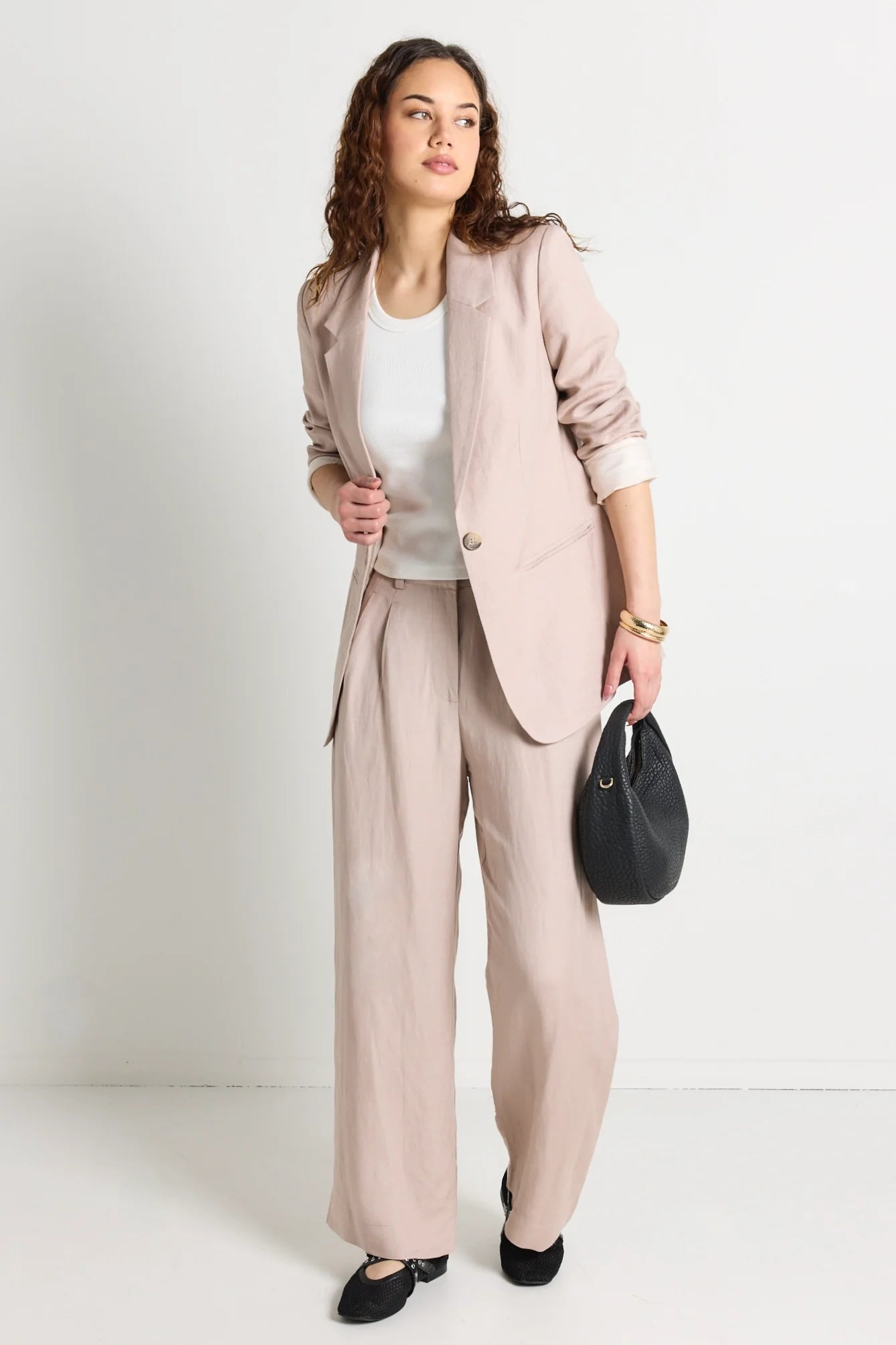Fjord Mushroom Linen Blend Manstyle Pants