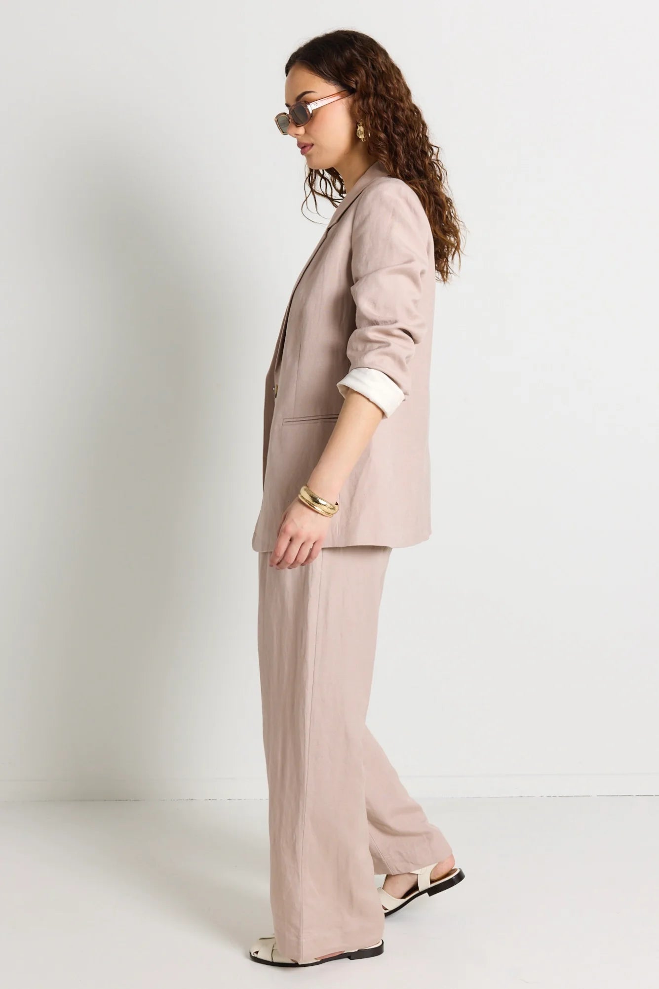 Fjord Mushroom Linen Blend Manstyle Pants