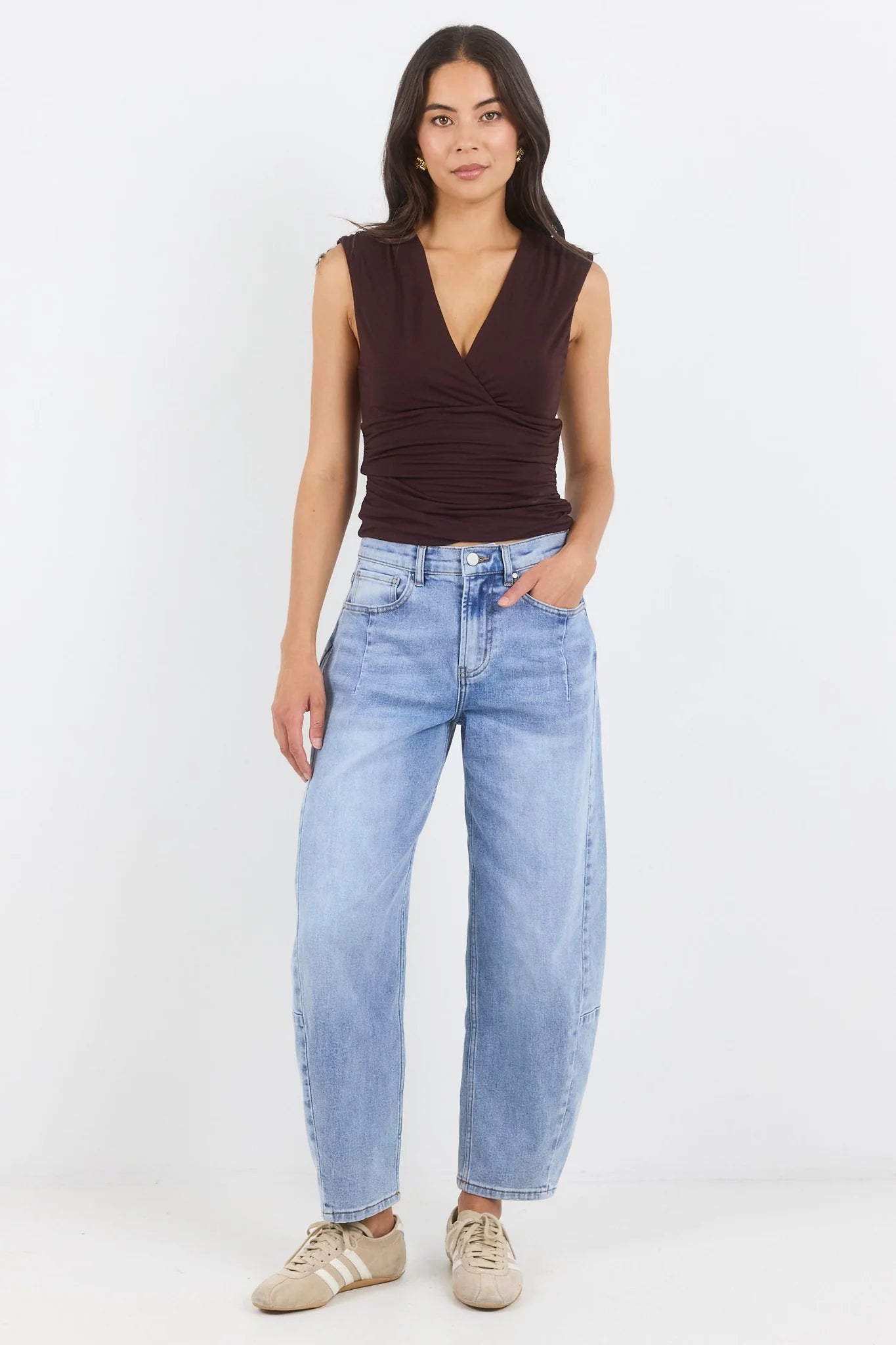 Graduate stretch Barrel Jeans - Light Blue