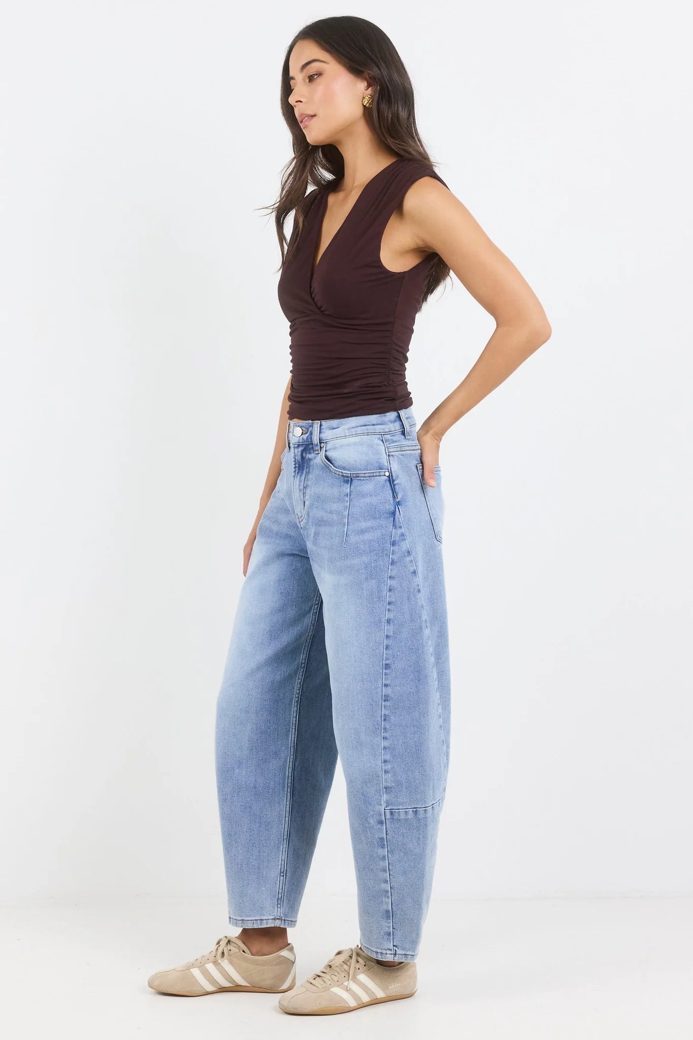 Graduate stretch Barrel Jeans - Light Blue