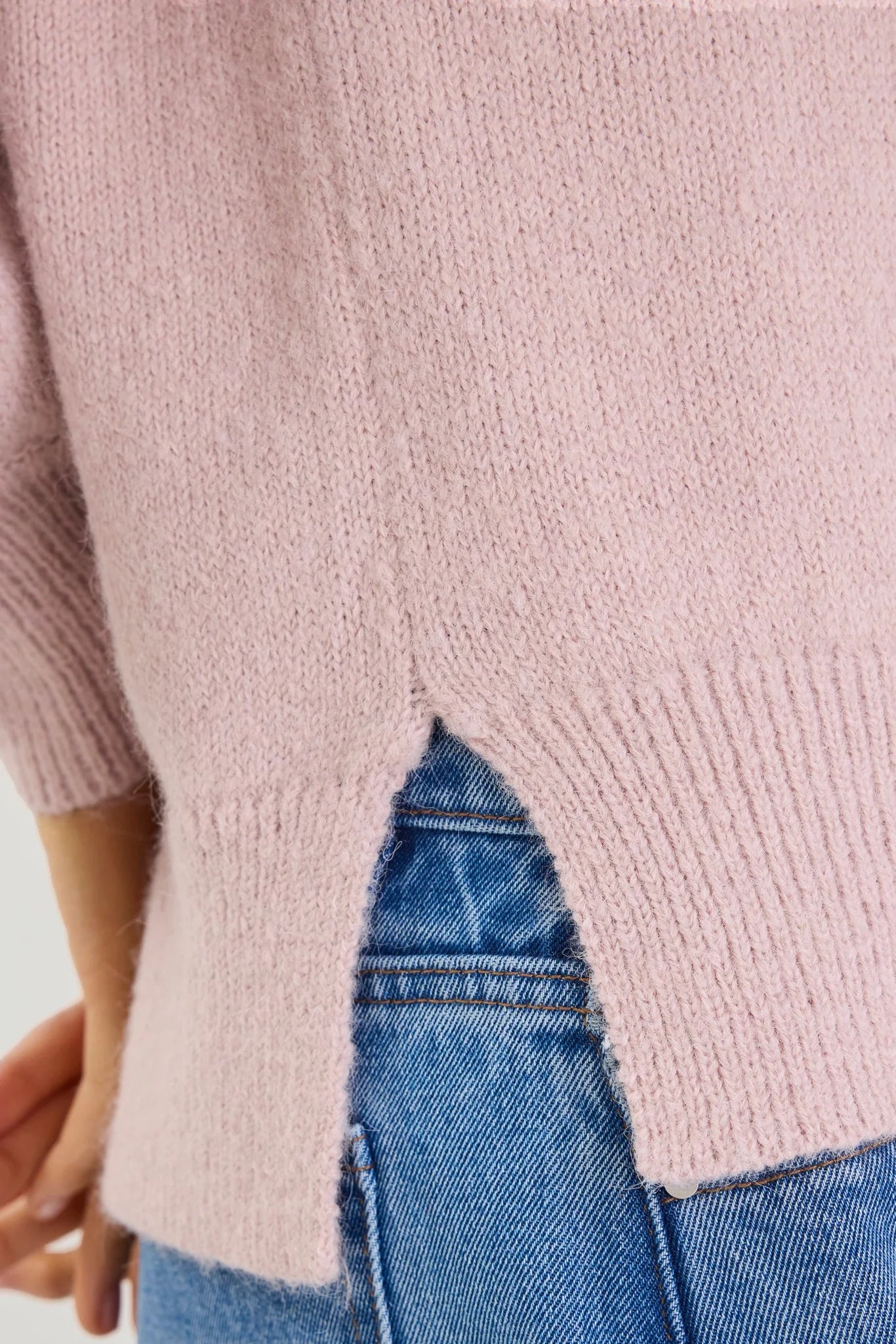 Harvest V Neck Jumper - Blush