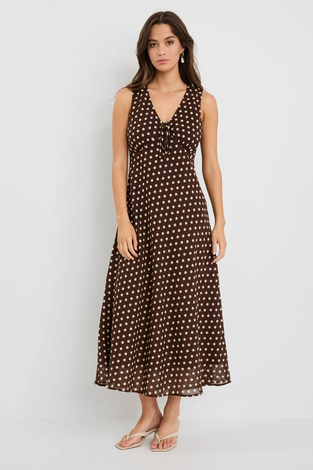Infinity Midi Dress - Chocolate Polka Dot