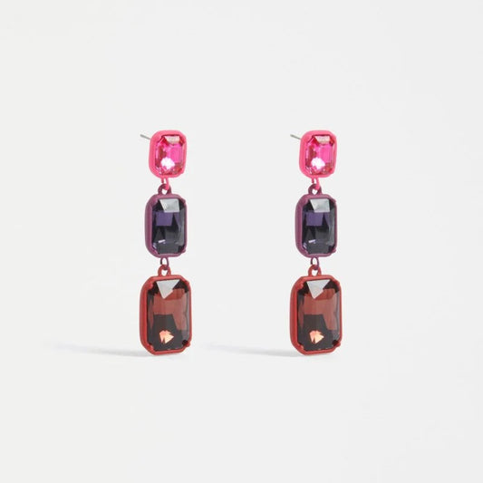 Jule Long Drop Earring - Red