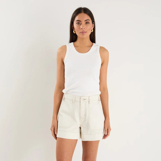 Kindly Pocket Front Short - Ecru