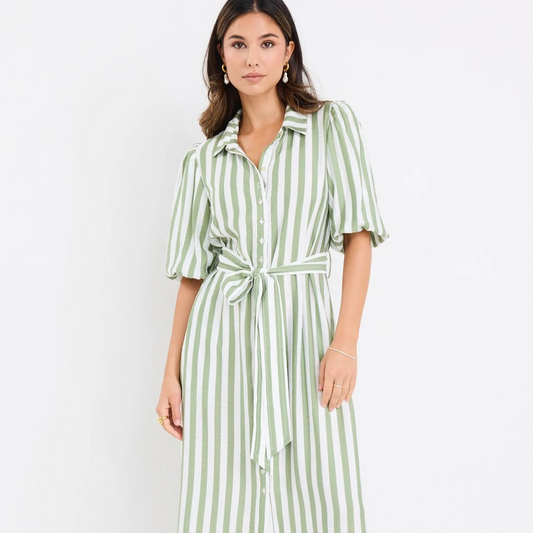 Kindred Shirt Dress - Moss Stripe