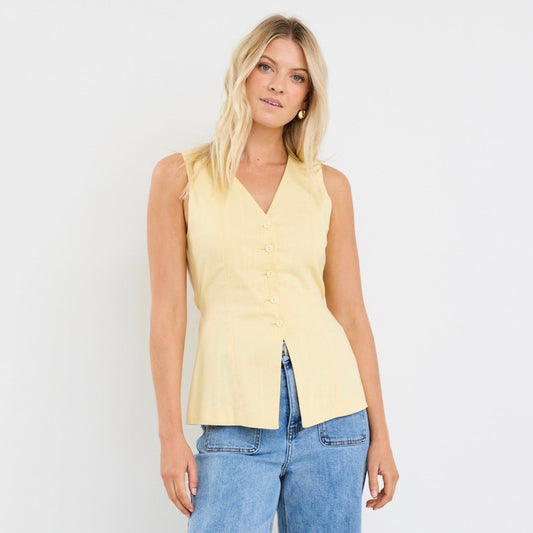 Latitude Longline Vest - Lemon