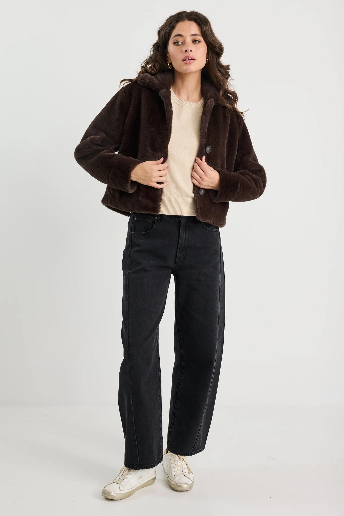 Lodge Faux Fur Jacket - Chocolate