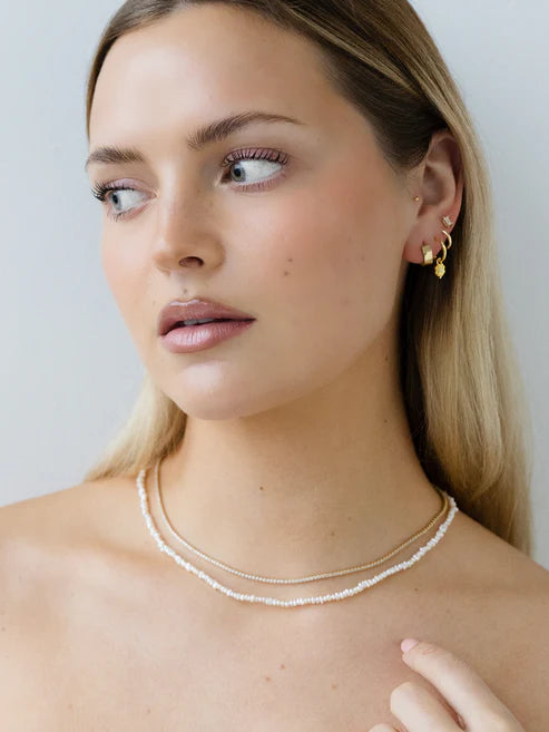 Micro Pearl Necklace - Gold