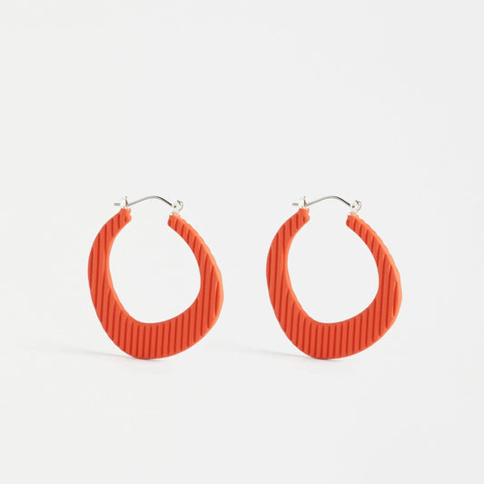 Perda Hoop Earrings - Fire Orange