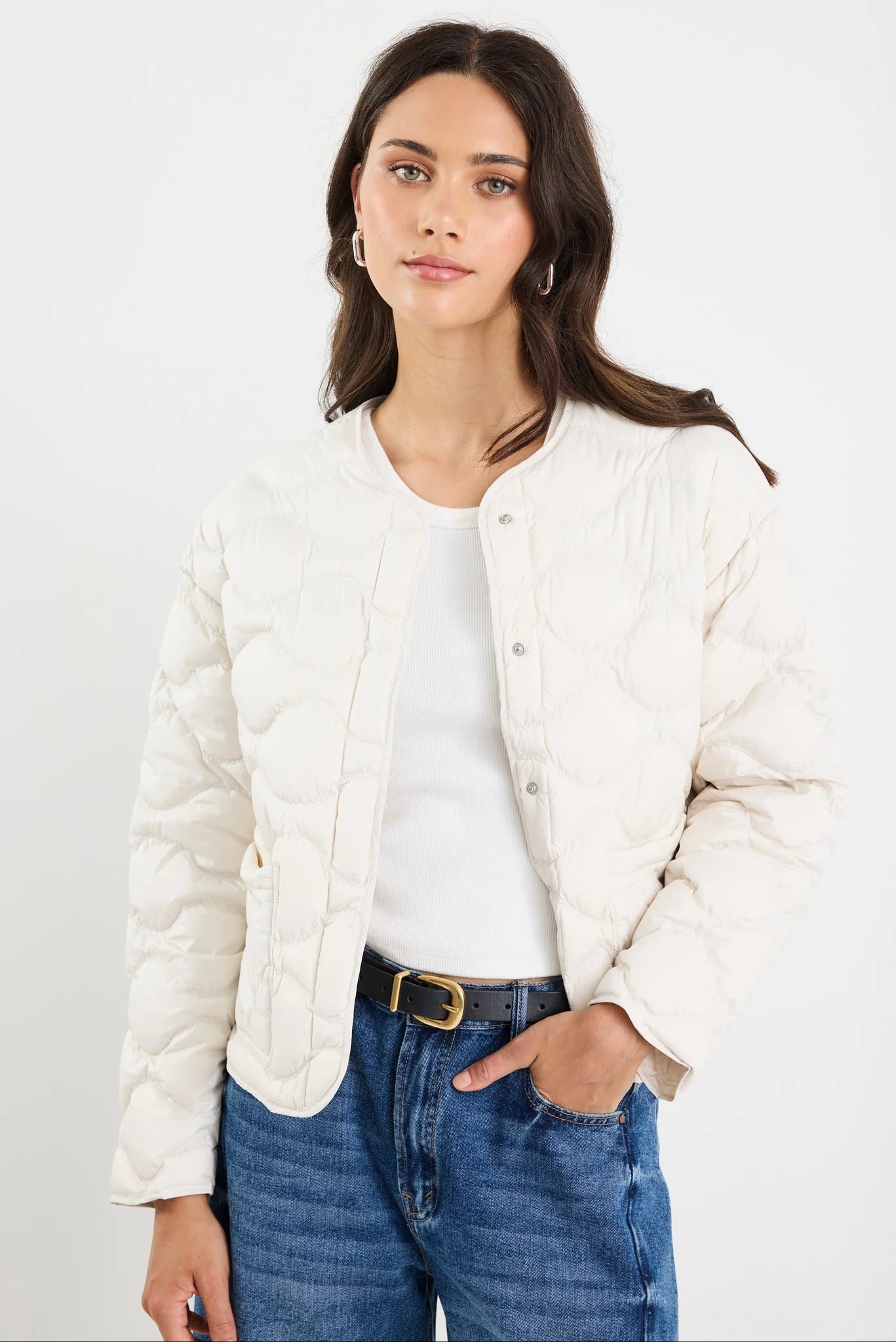 Premium Down Filled Quilted Jacket - Putty
