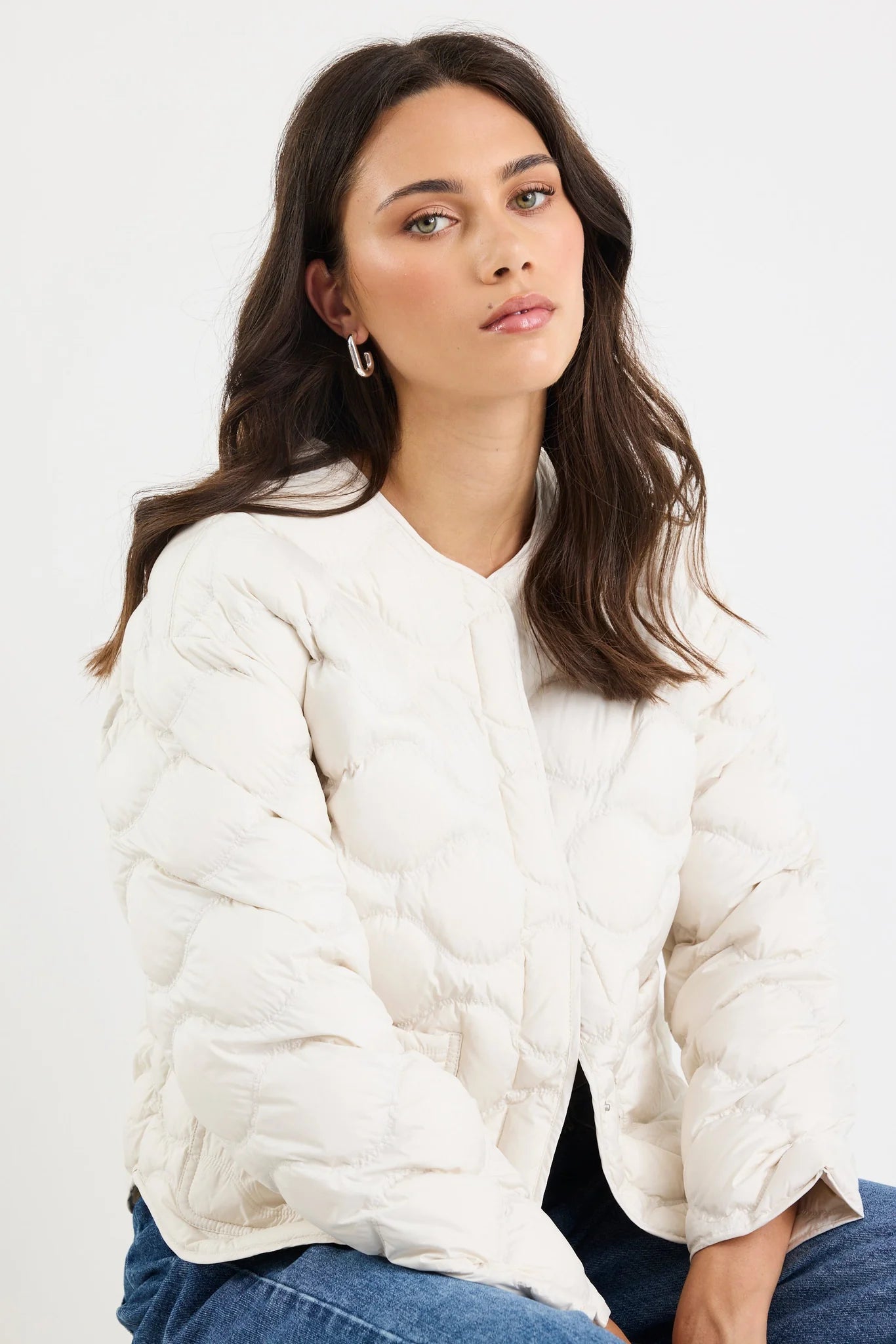 Premium Down Filled Quilted Jacket - Putty