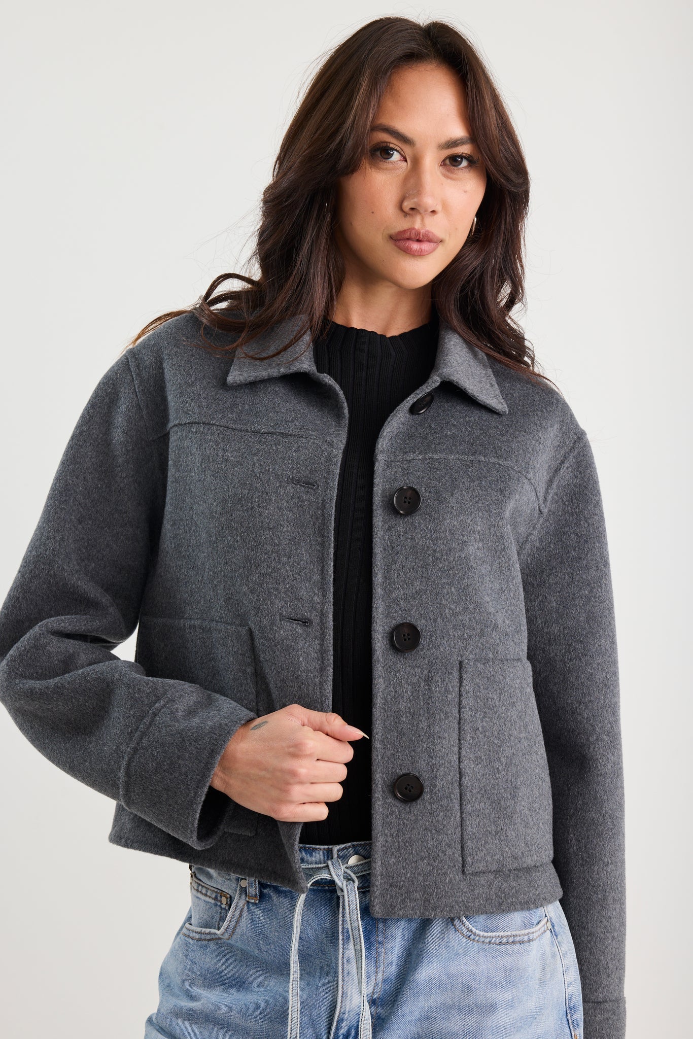 Ranger Wool Blend Jacket - Charcoal Marle