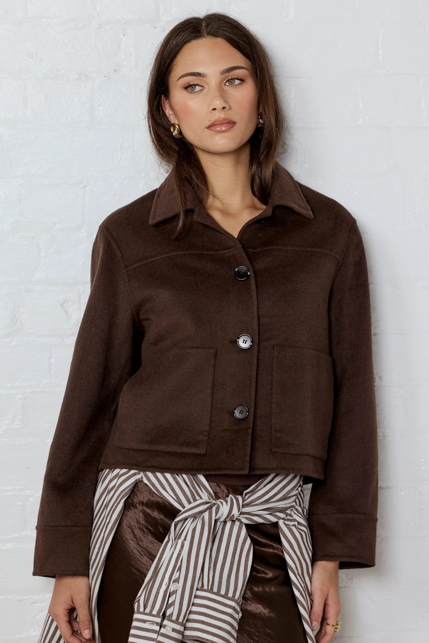 Ranger Wool Blend Jacket - Chocolate