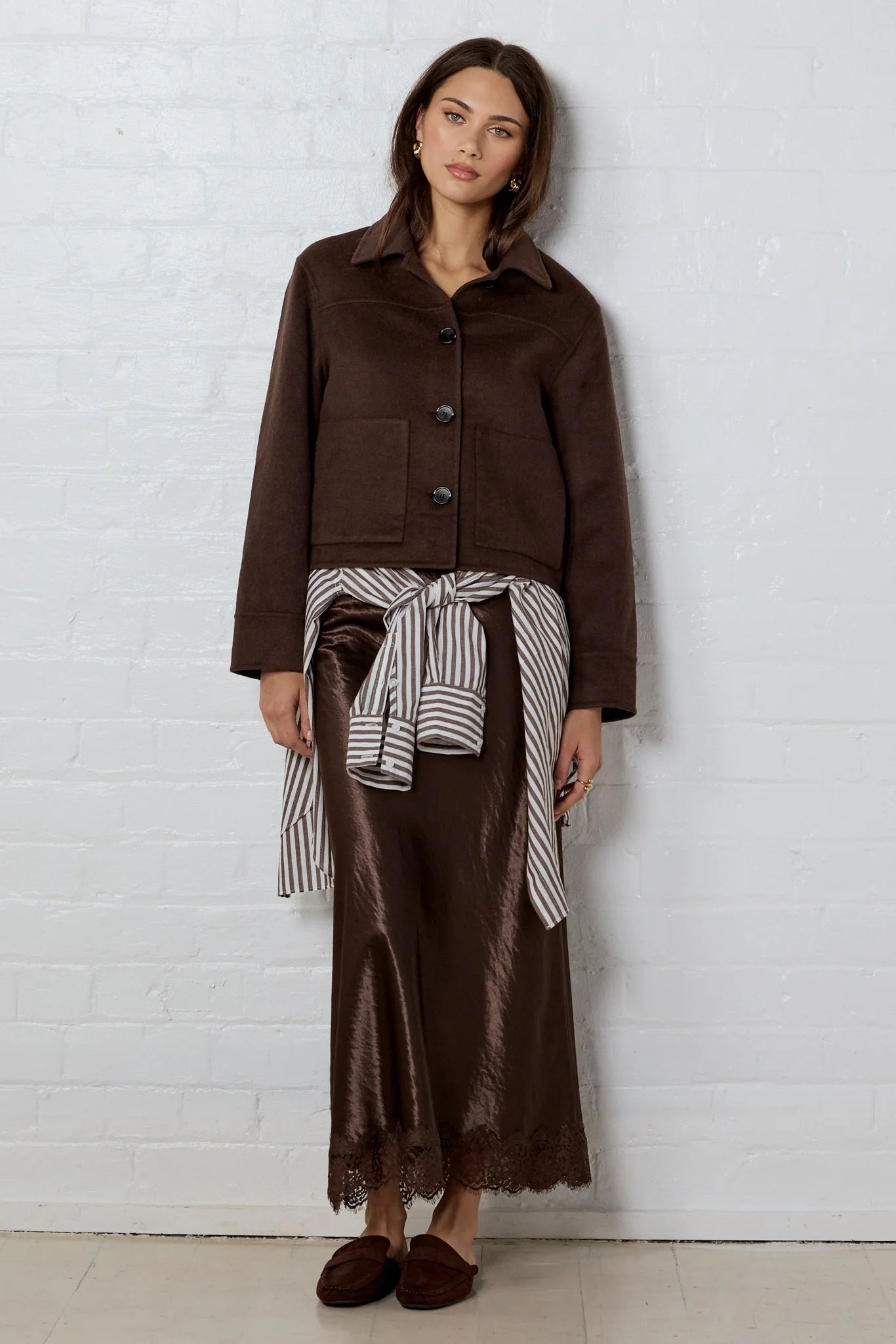 Ranger Wool Blend Jacket - Chocolate