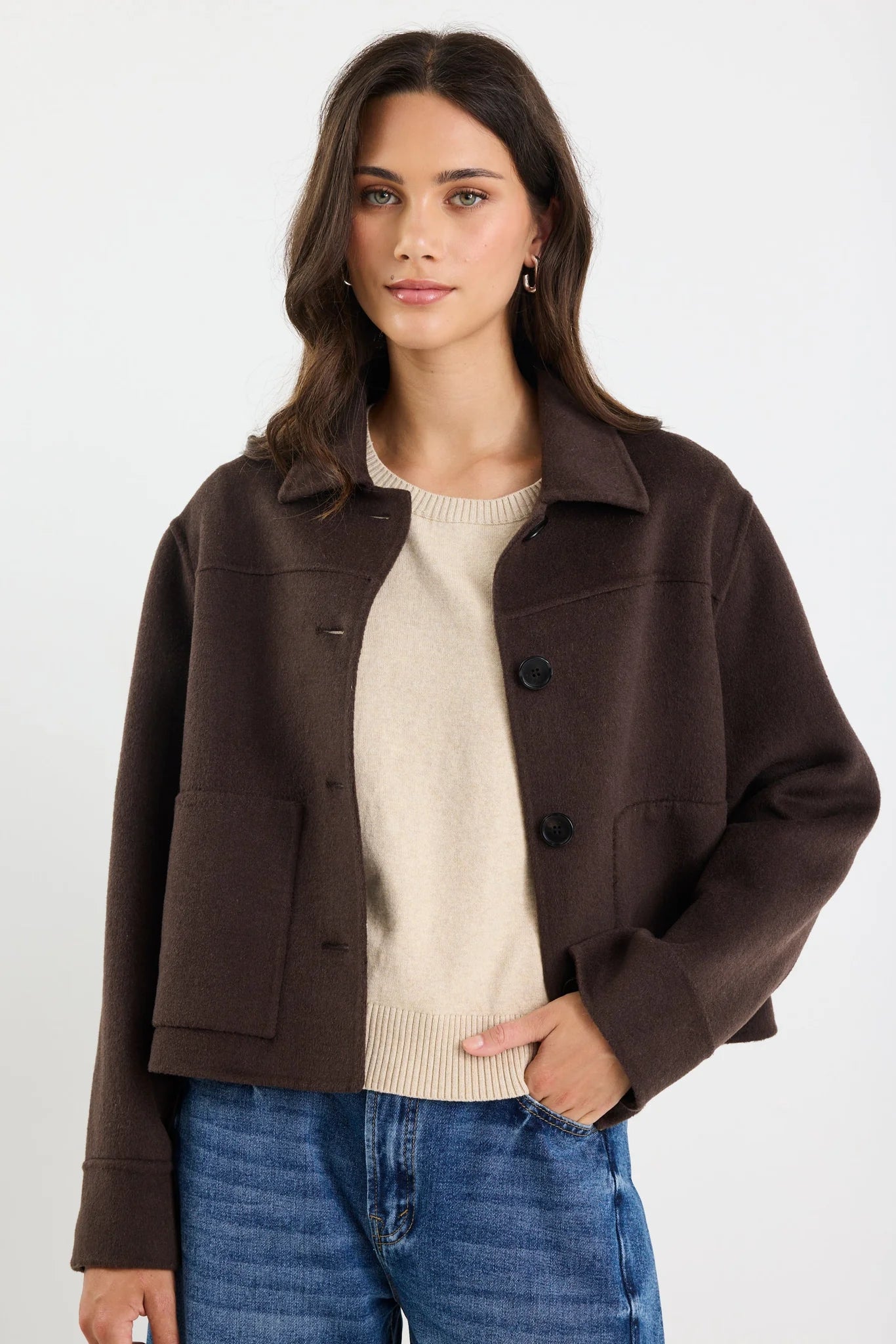 Ranger Wool Blend Jacket - Chocolate