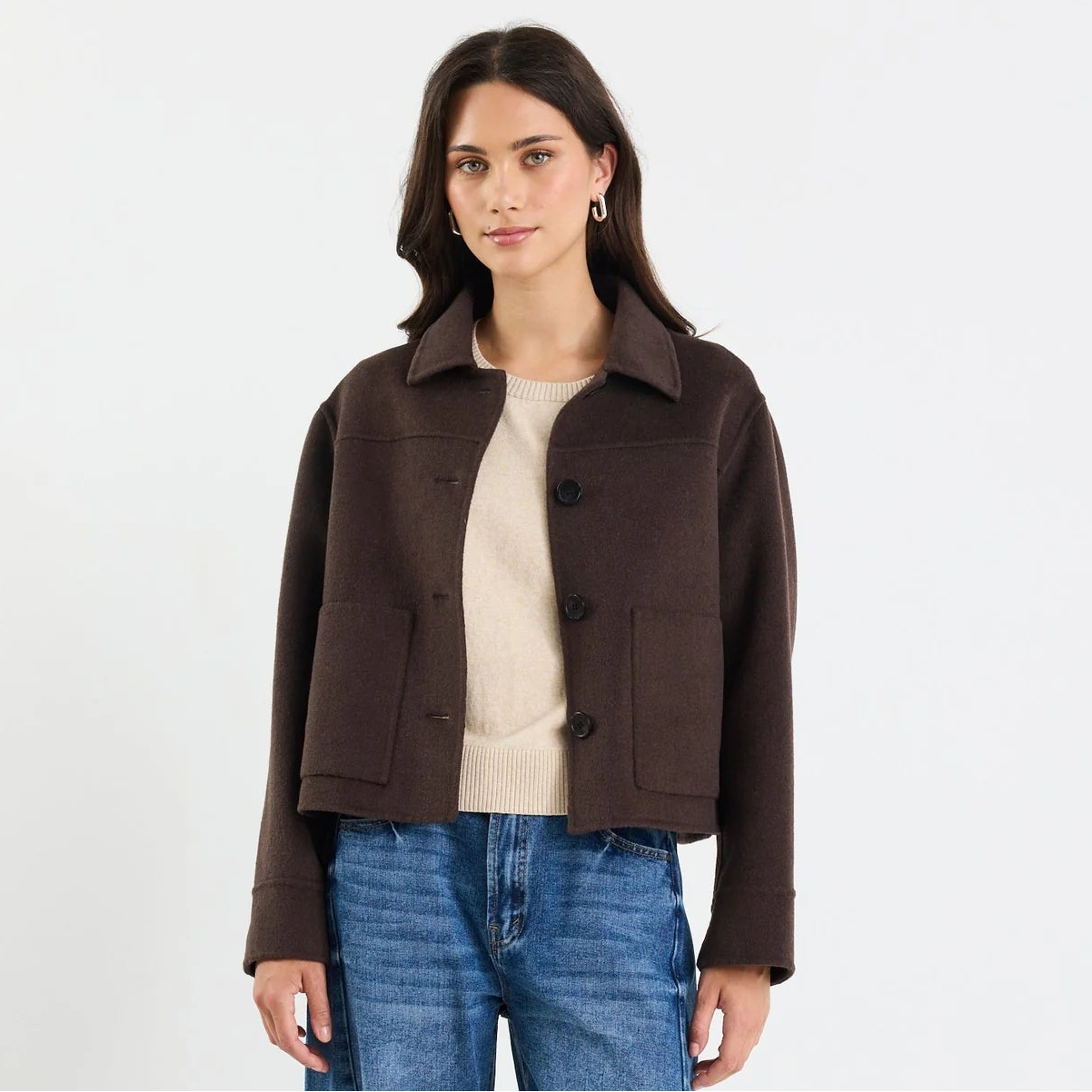 Ranger Wool Blend Jacket - Chocolate
