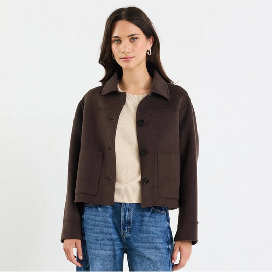 Ranger Wool Blend Jacket - Chocolate