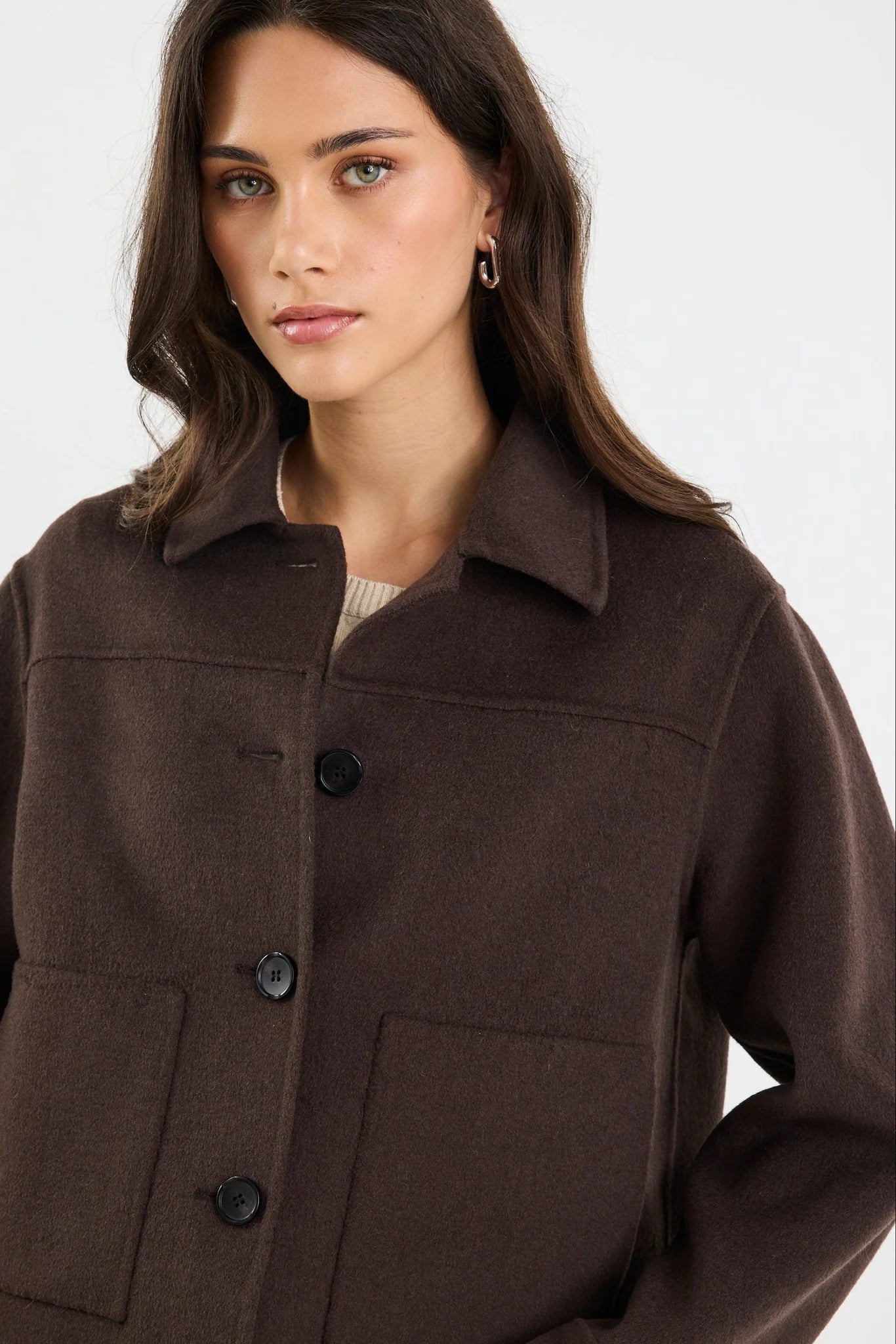 Ranger Wool Blend Jacket - Chocolate