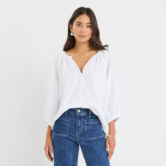 Revolutionary Blouse - White Linen