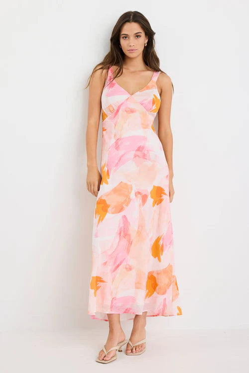 Romance Floaty Maxi Dress - Sunset Print